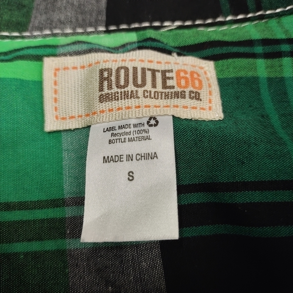 Route 66 Men's Green Black Plaid Button Down Shirt Size S - Picture 8 of 9
